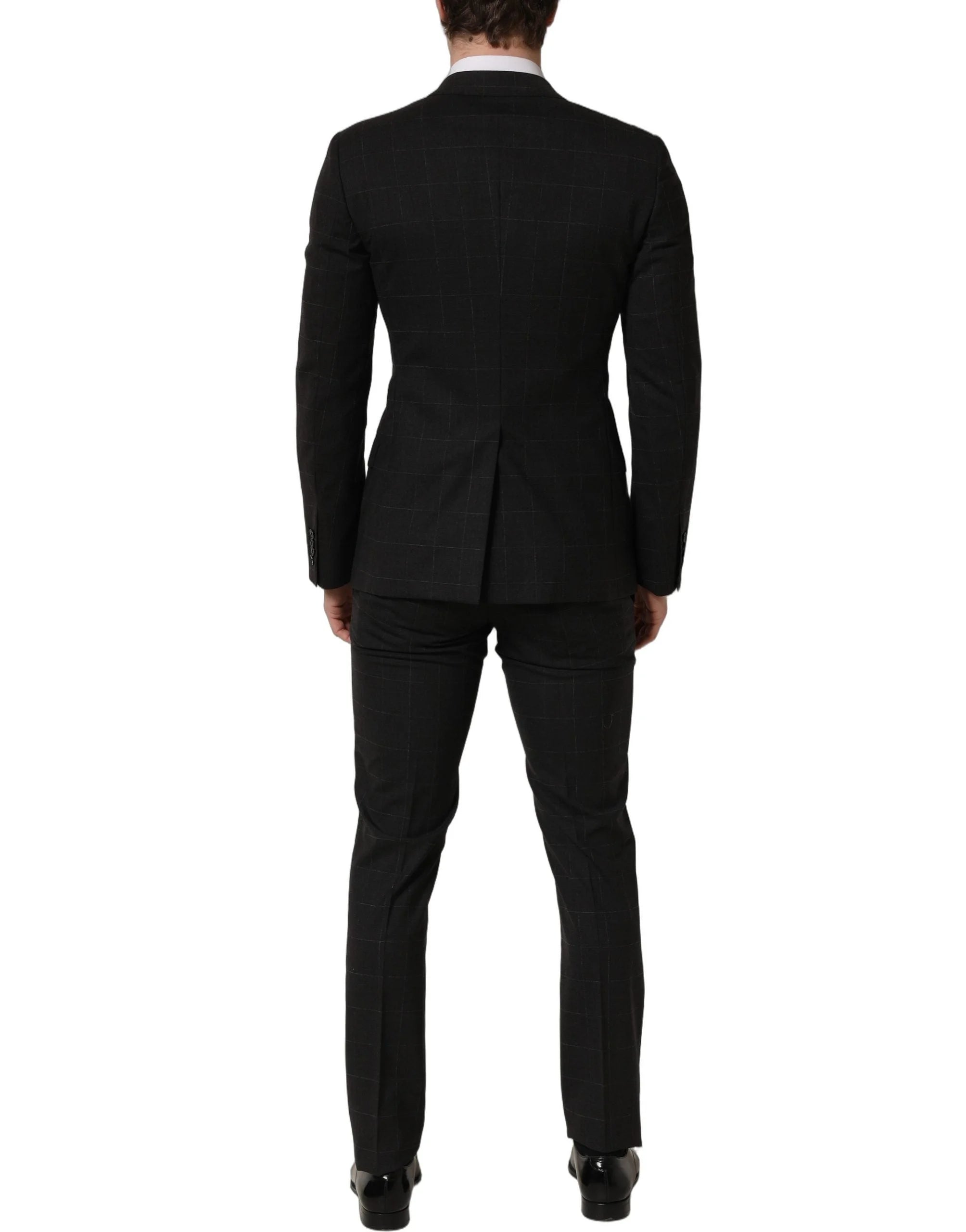 Dolce & Gabbana Black Wool Slim Fit Formal 2 Piece Men Suit - IT46 | S