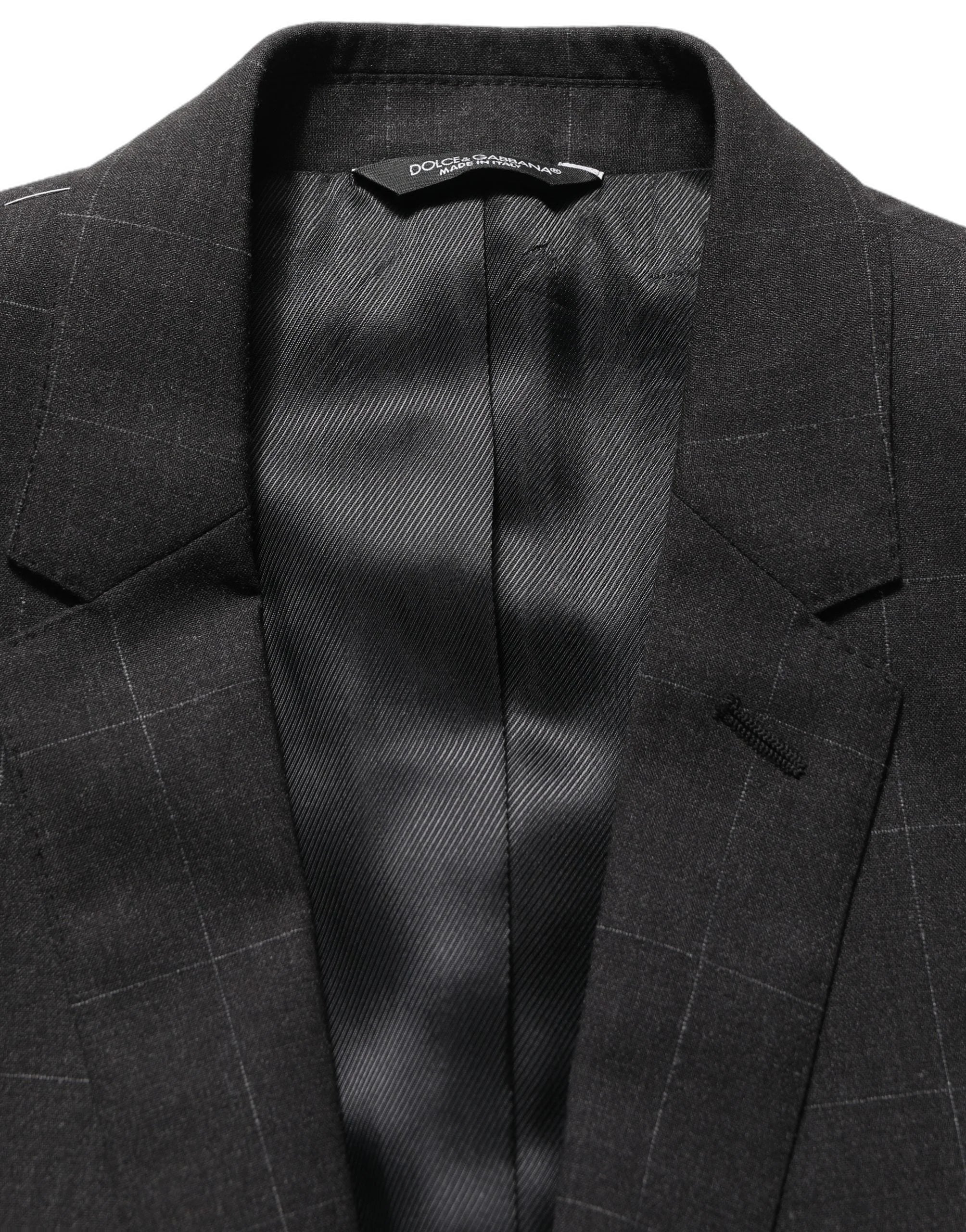 Dolce & Gabbana Black Wool Slim Fit Formal 2 Piece Men Suit - IT46 | S