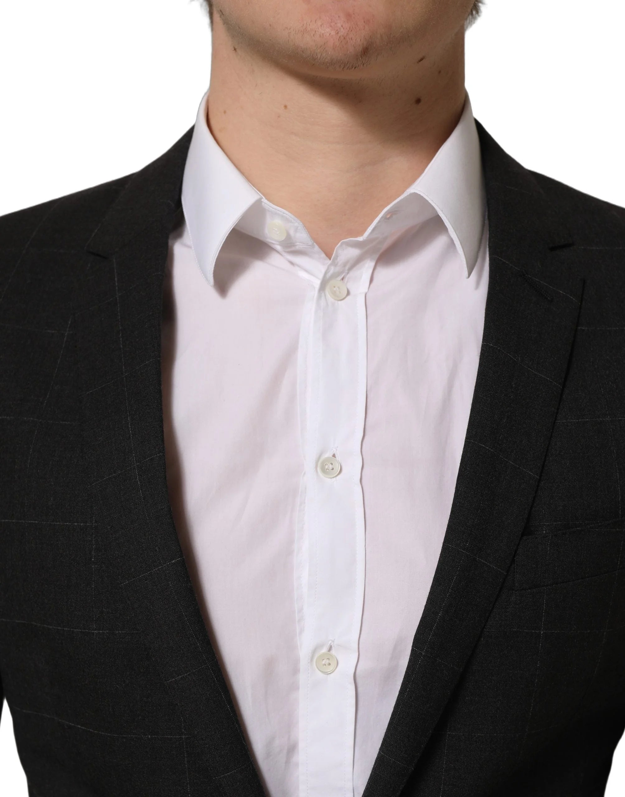 Dolce & Gabbana Black Wool Slim Fit Formal 2 Piece Men Suit - IT46 | S