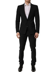 Dolce & Gabbana Black Wool Slim Fit Formal 2 Piece Men Suit - IT46 | S