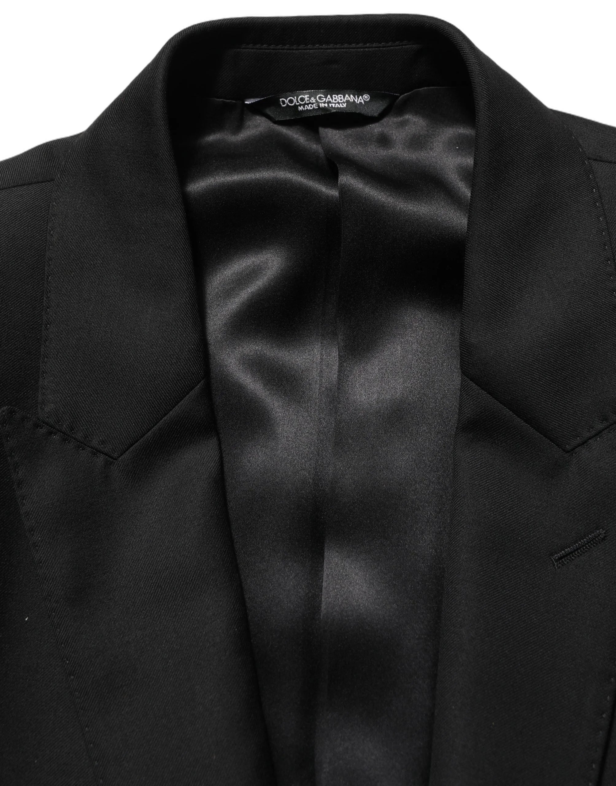 Dolce & Gabbana Black Wool Slim Fit Formal 2 Piece Men Suit - IT50 | L