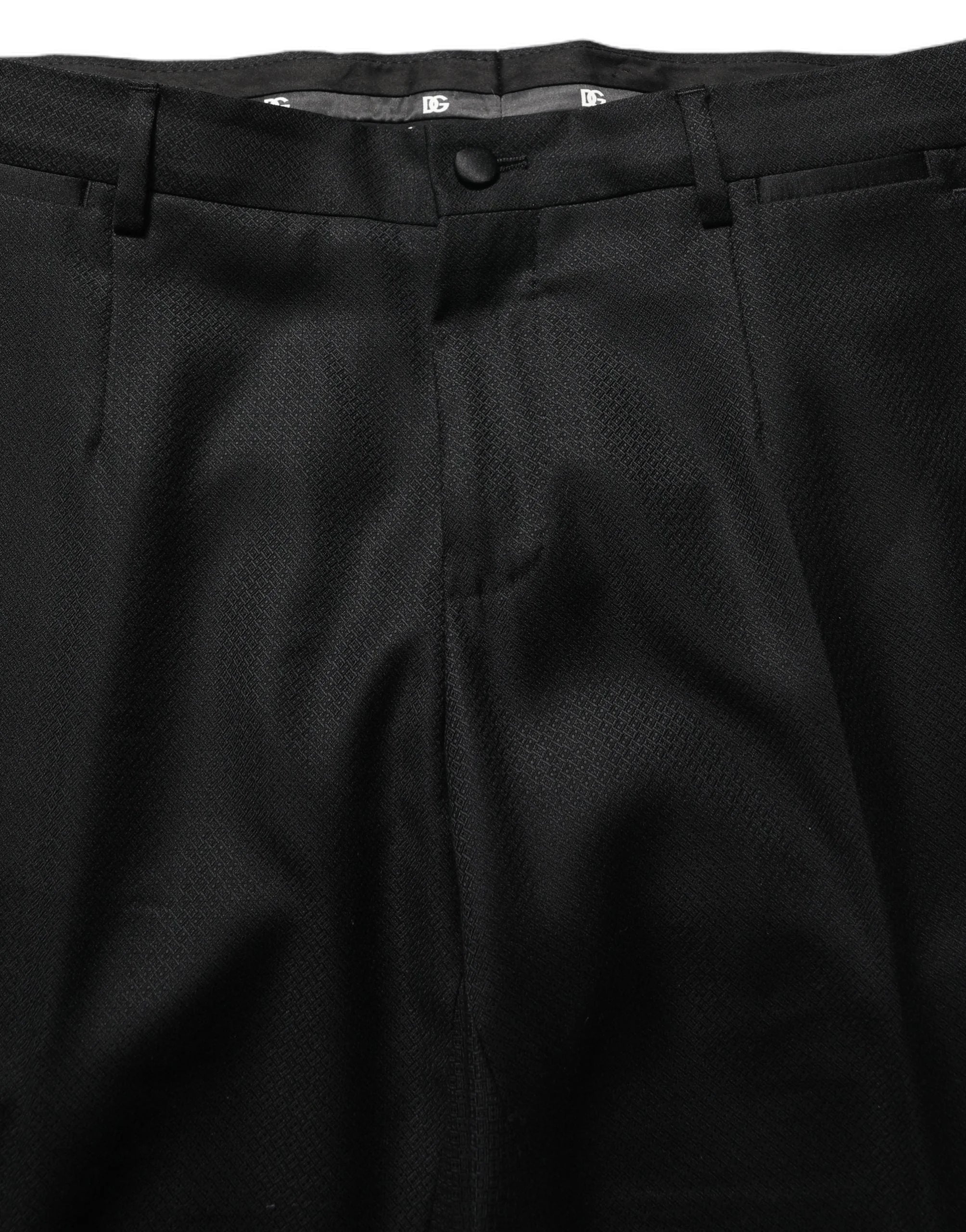 Dolce & Gabbana Black Wool Slim Fit Formal 2 Piece Men Suit - IT50 | L