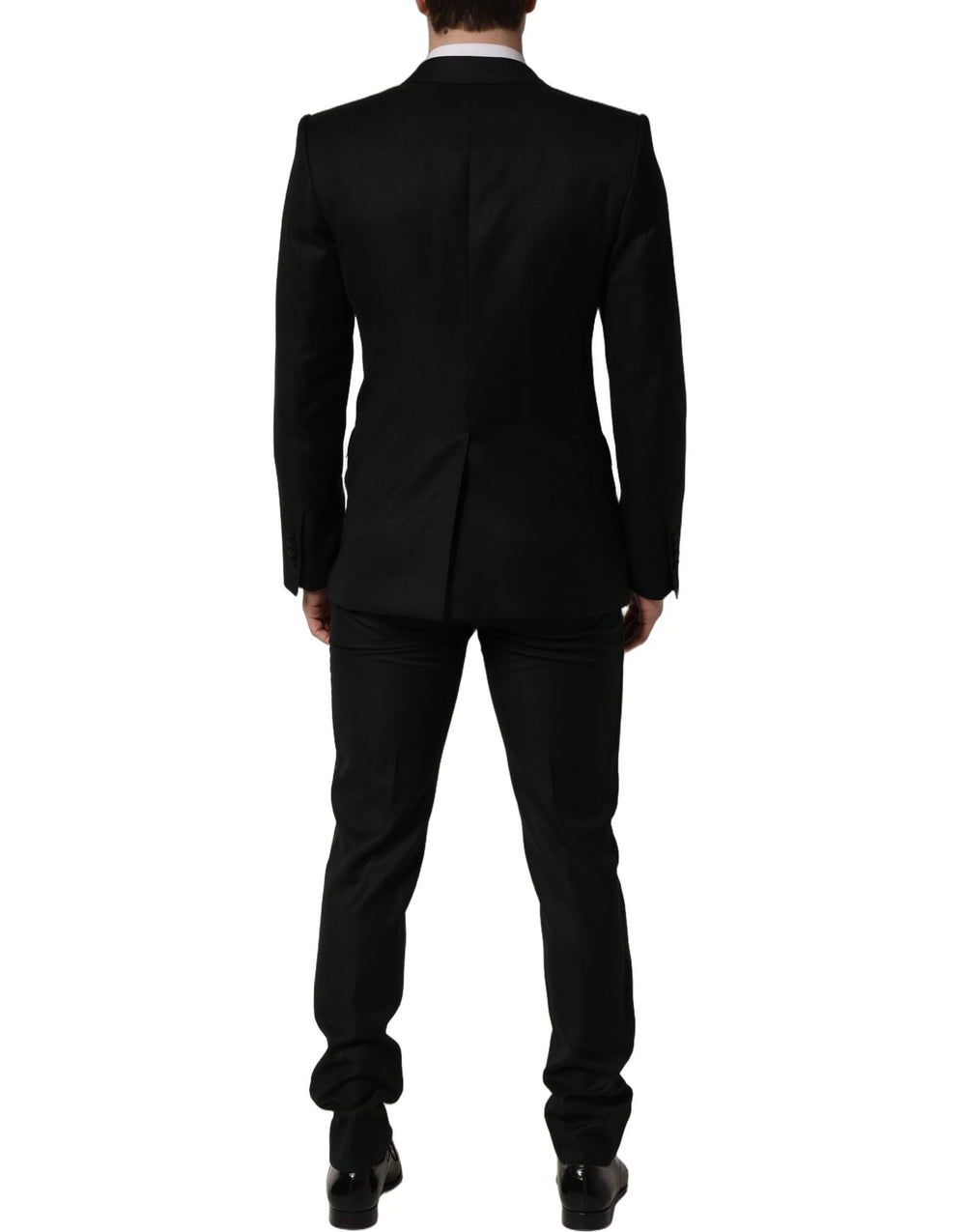 Dolce & Gabbana Black Wool Slim Fit Formal 2 Piece Men Suit - IT50 | L
