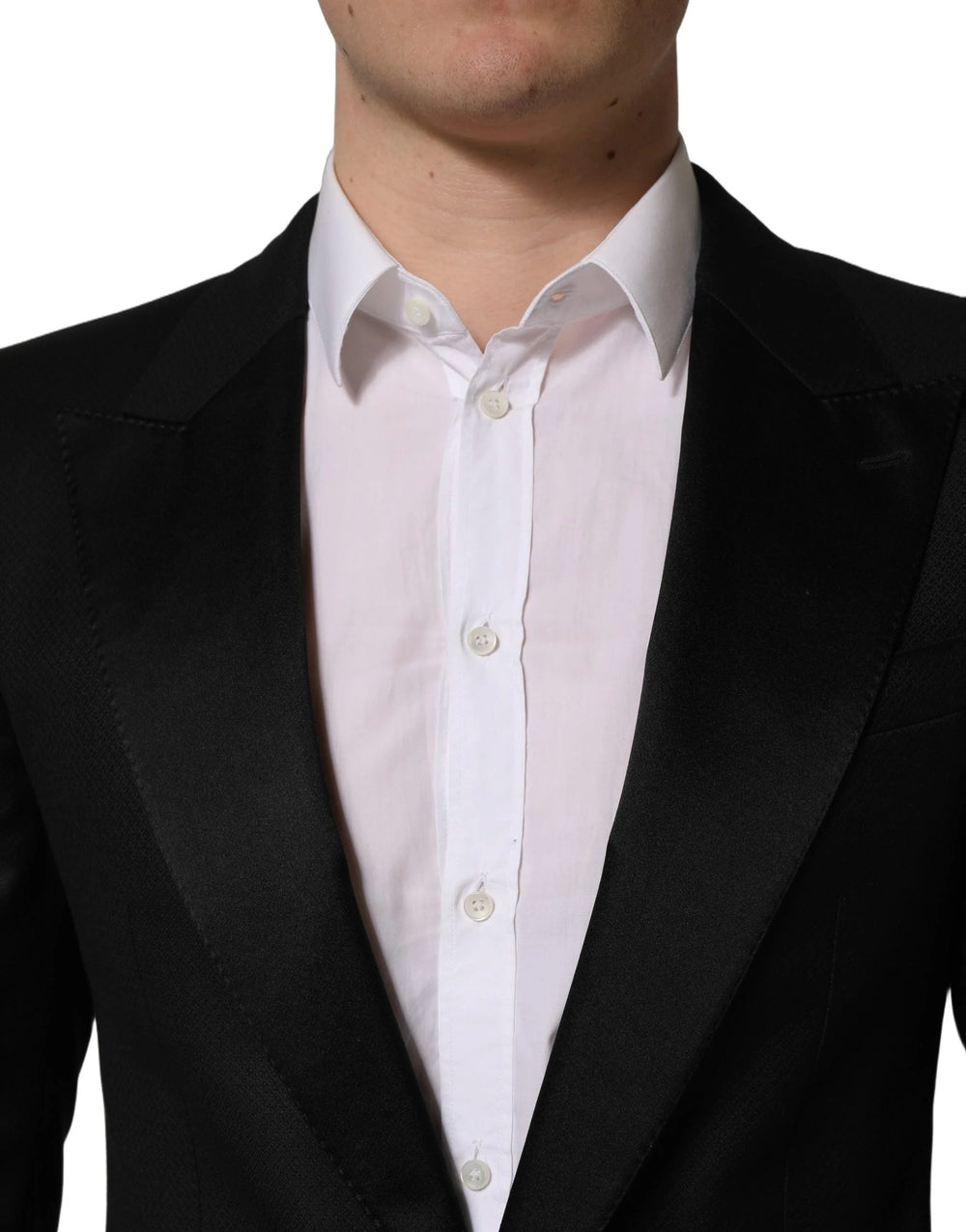 Dolce & Gabbana Black Wool Slim Fit Formal 2 Piece Men Suit - IT50 | L