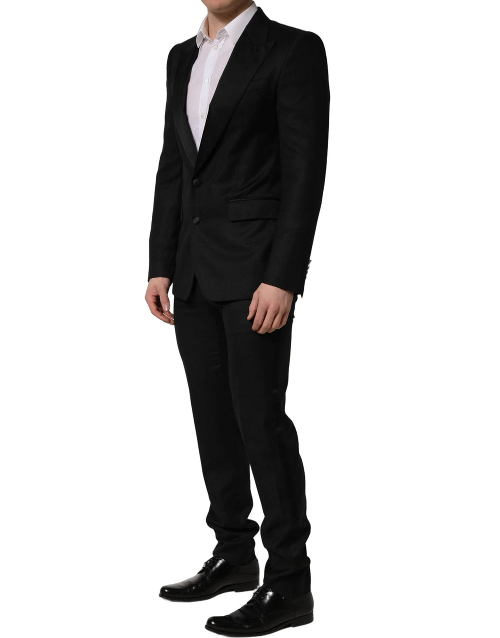 Dolce & Gabbana Black Wool Slim Fit Formal 2 Piece Men Suit - IT50 | L