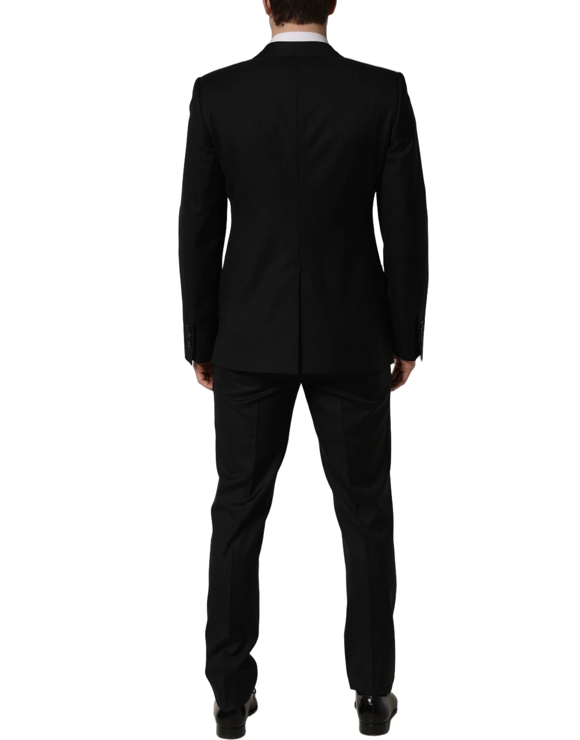 Dolce & Gabbana Black Wool Slim Fit Formal 2 Piece Men Suit - IT50 | L