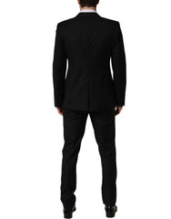 Dolce & Gabbana Black Wool Slim Fit Formal 2 Piece Men Suit - IT50 | L