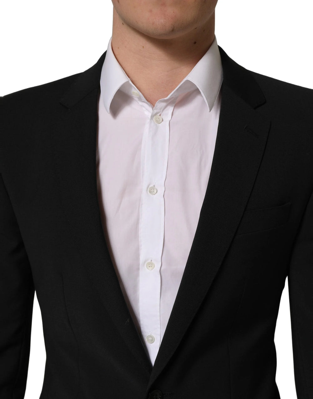 Dolce & Gabbana Black Wool Slim Fit Formal 2 Piece Men Suit - IT54 | XL