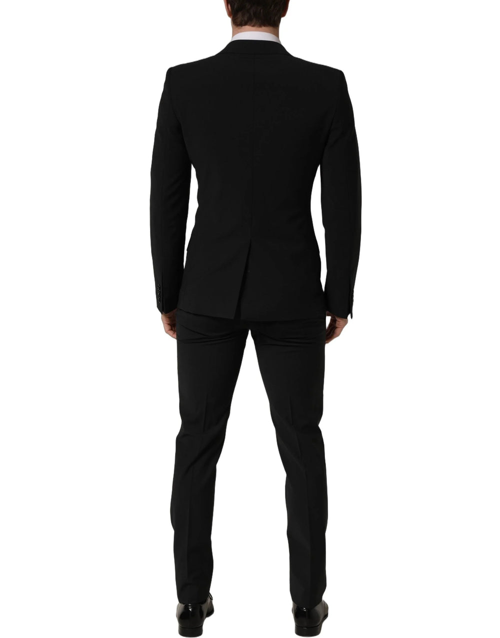 Dolce & Gabbana Black Wool Slim Fit Formal 2 Piece Men Suit - IT54 | XL