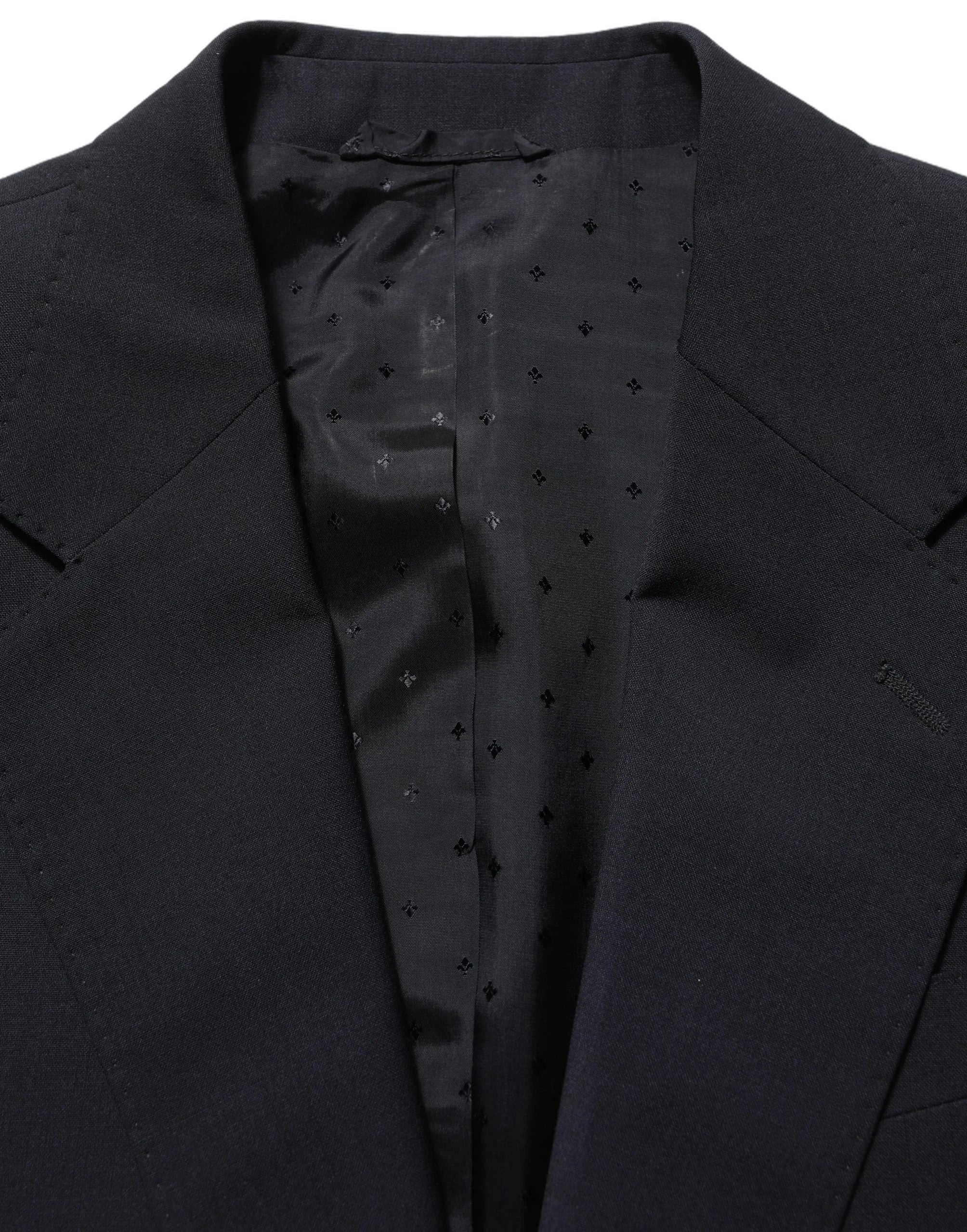 Dolce & Gabbana Black Wool Slim Fit Formal 3 Piece Men Suit - IT44 | XS
