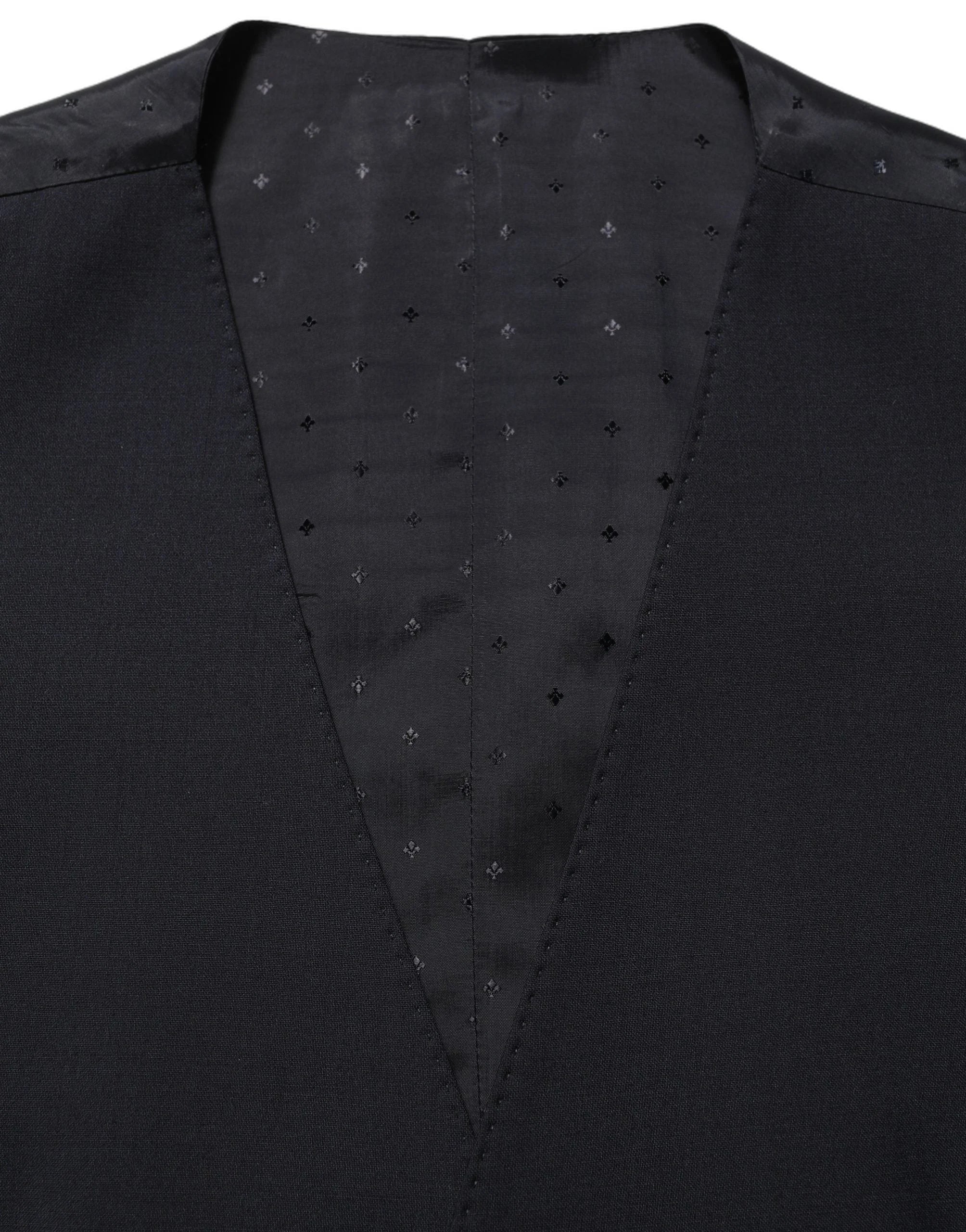 Dolce & Gabbana Black Wool Slim Fit Formal 3 Piece Men Suit - IT44 | XS
