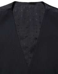 Dolce & Gabbana Black Wool Slim Fit Formal 3 Piece Men Suit - IT44 | XS