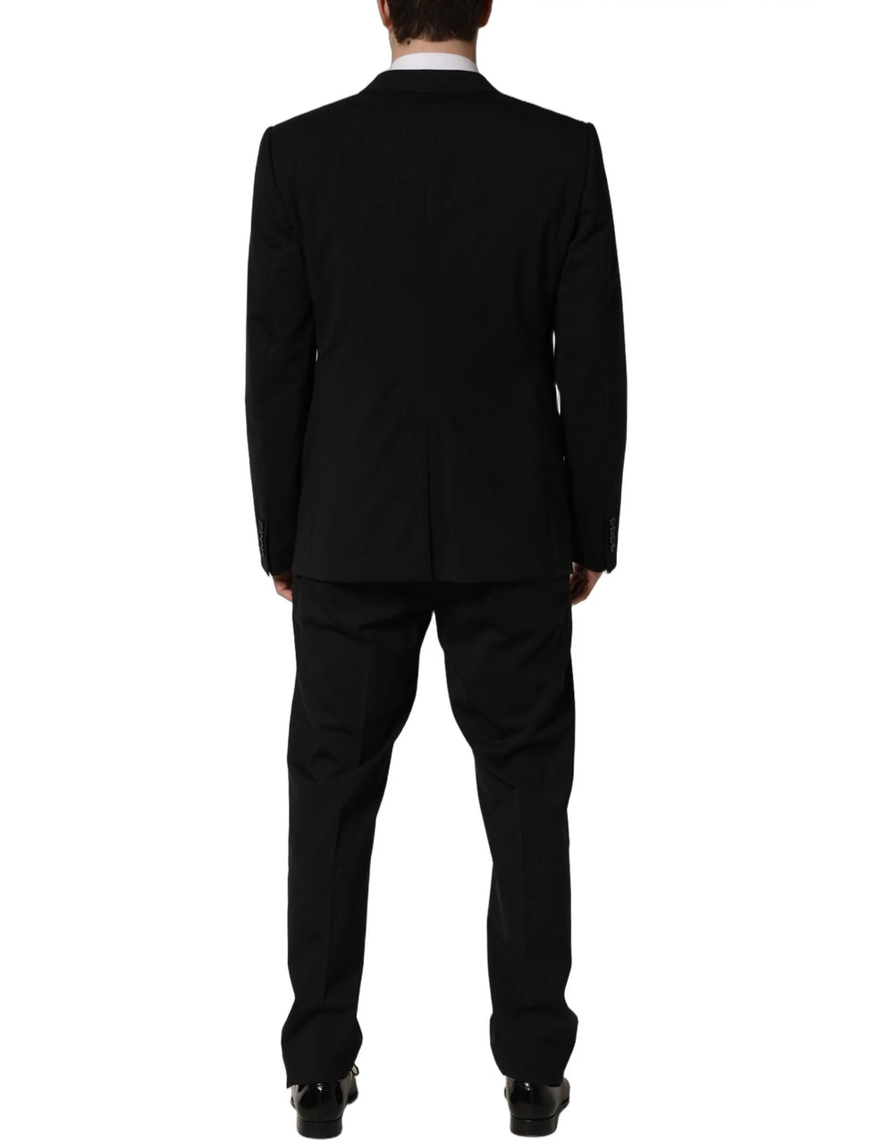 Dolce & Gabbana Black Wool Slim Fit Formal 3 Piece Men Suit - IT53 | XL