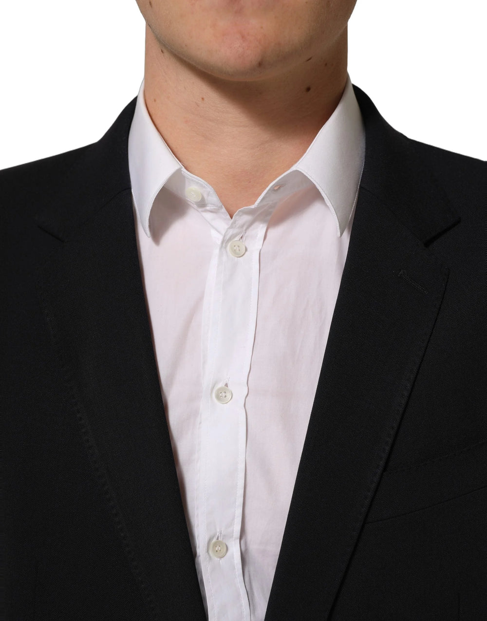 Dolce & Gabbana Black Wool Slim Fit Formal Men 2 Piece Suit - IT52 | XL
