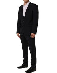Dolce & Gabbana Black Wool Slim Fit Formal Men 2 Piece Suit - IT52 | XL