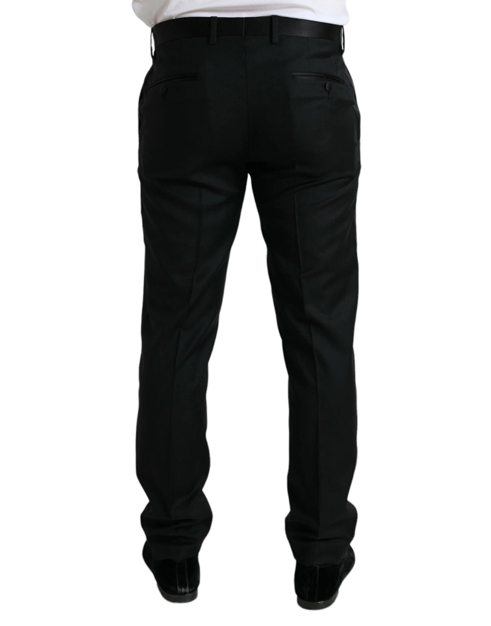 Dolce & Gabbana Black Wool Slim Fit Formal Trouser Dress Pants - IT50 | L - Trousers