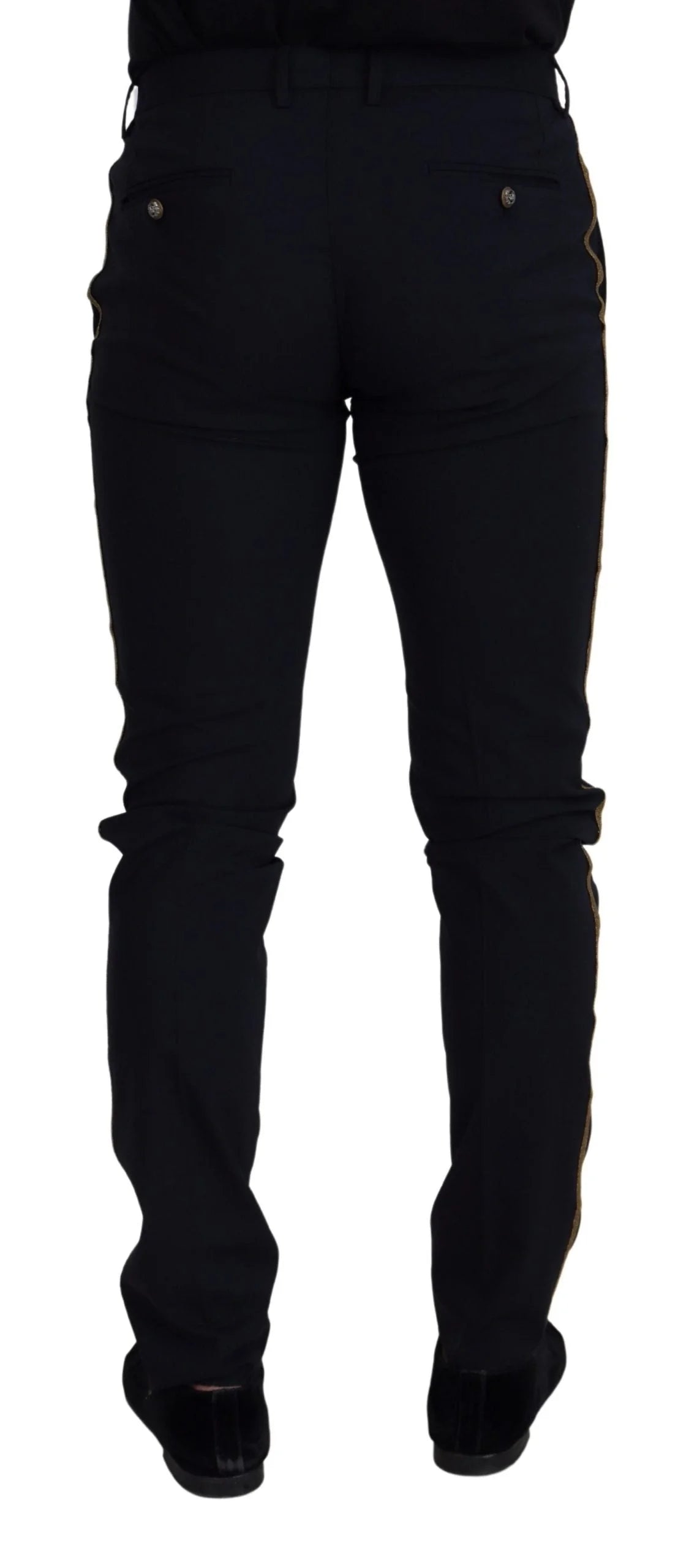 Dolce & Gabbana Black Wool Slim Formal Pants - IT46 | S - Trousers