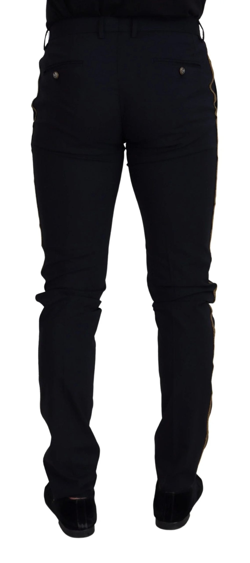 Dolce & Gabbana Black Wool Slim Formal Pants - IT46 | S - Trousers