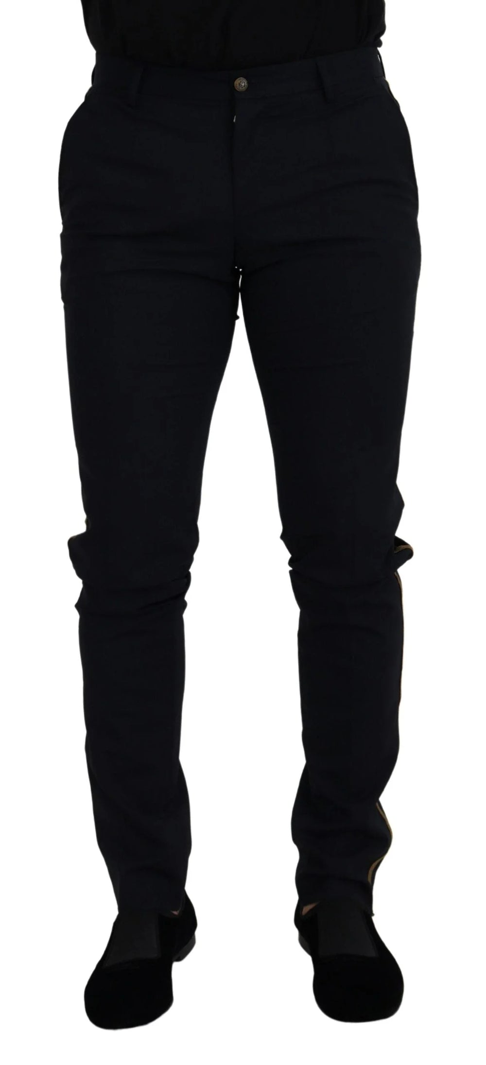 Dolce & Gabbana Black Wool Slim Formal Pants - IT46 | S - Trousers