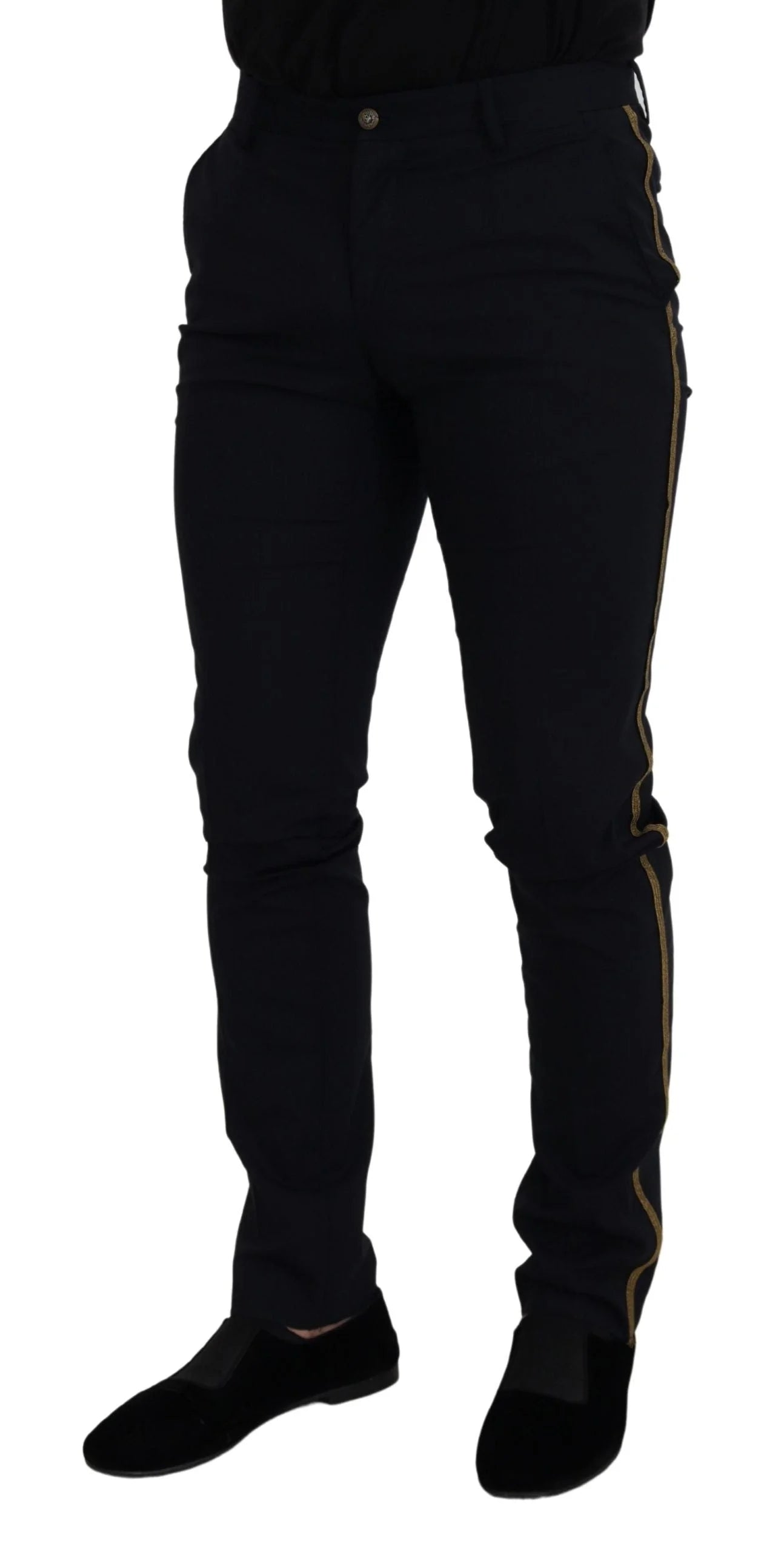Dolce & Gabbana Black Wool Slim Formal Pants - IT46 | S - Trousers