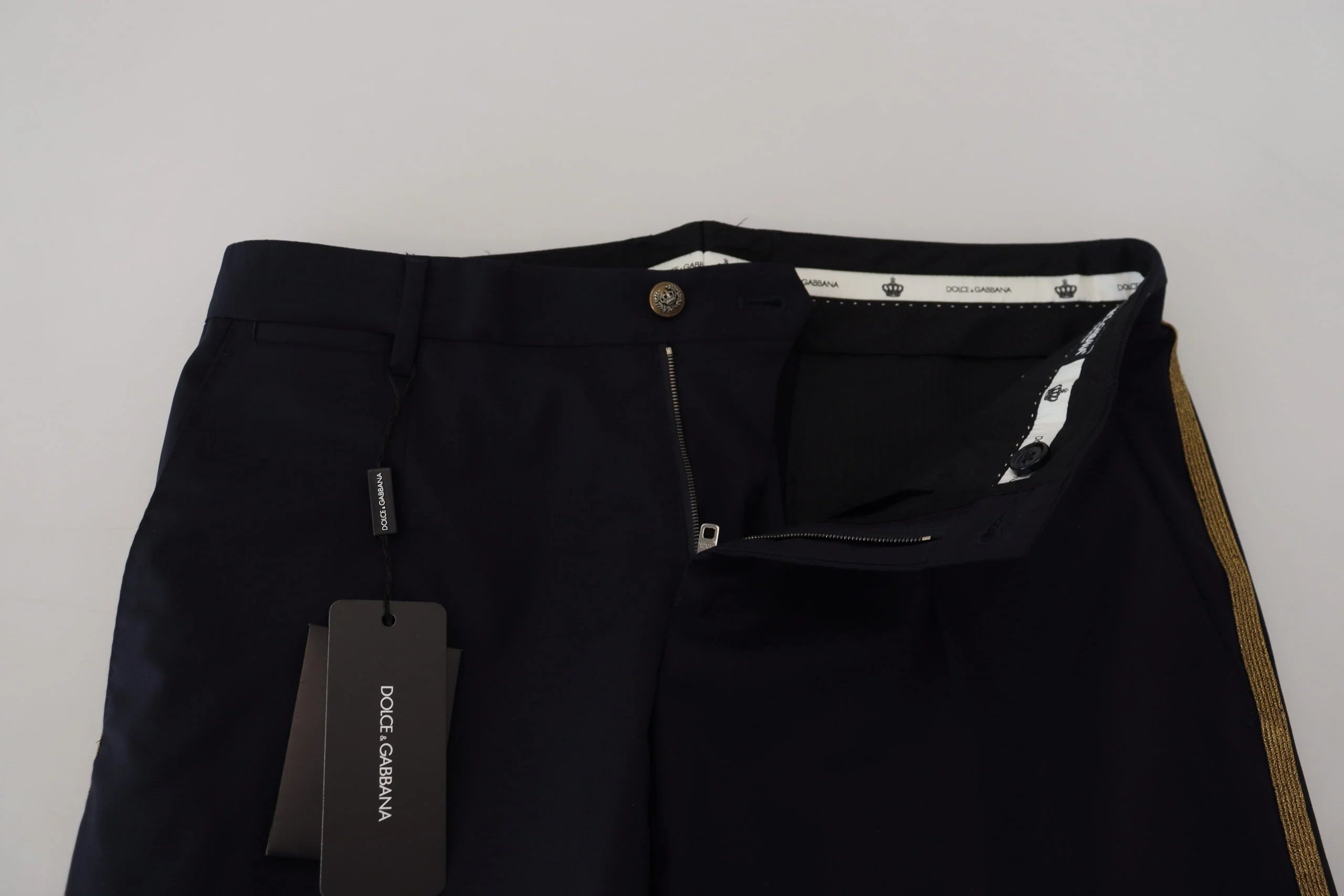 Dolce & Gabbana Black Wool Slim Formal Pants - IT46 | S - Trousers