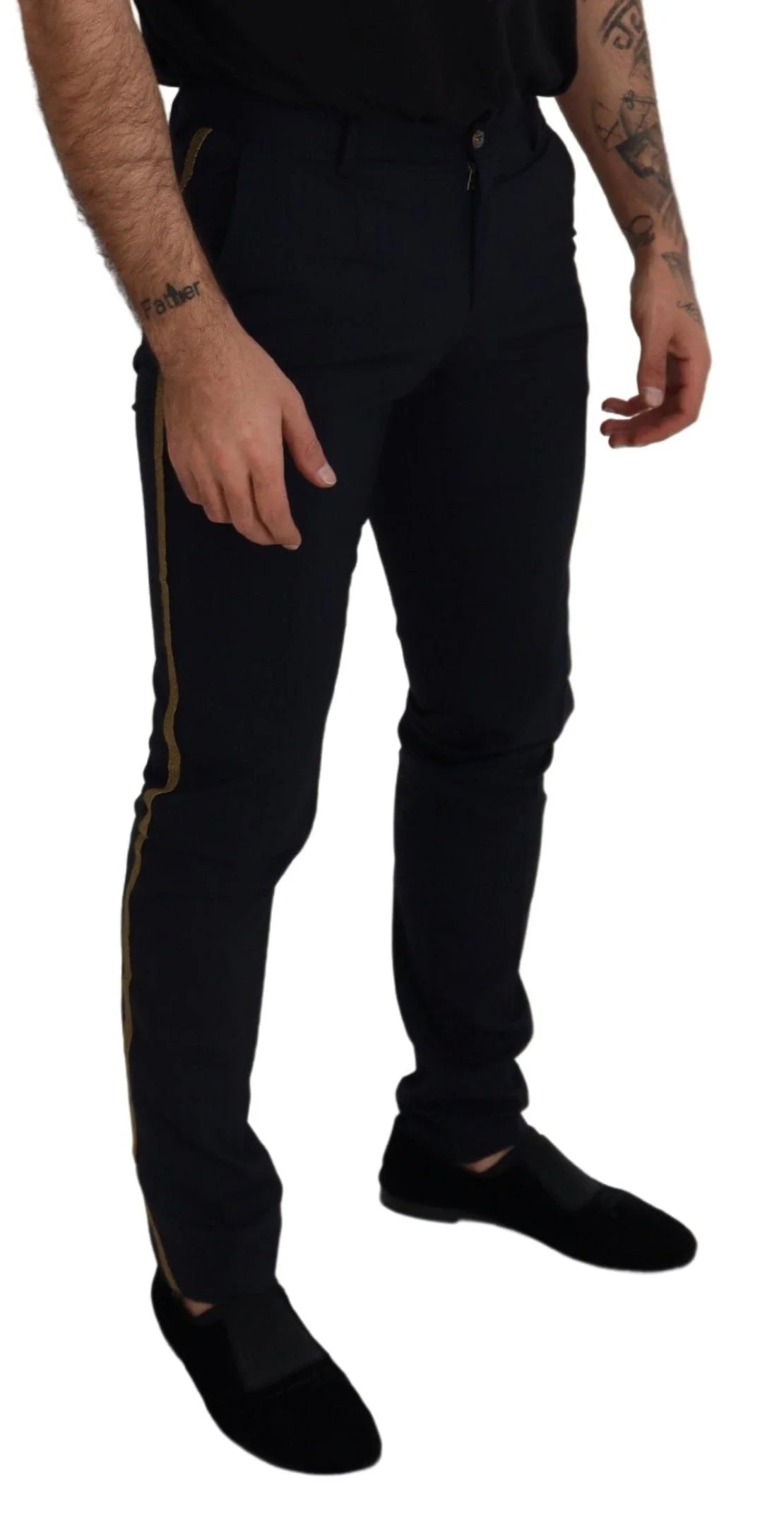 Dolce & Gabbana Black Wool Slim Formal Pants - IT46 | S - Trousers