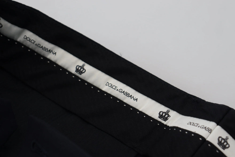 Dolce & Gabbana Black Wool Slim Formal Pants - IT46 | S - Trousers
