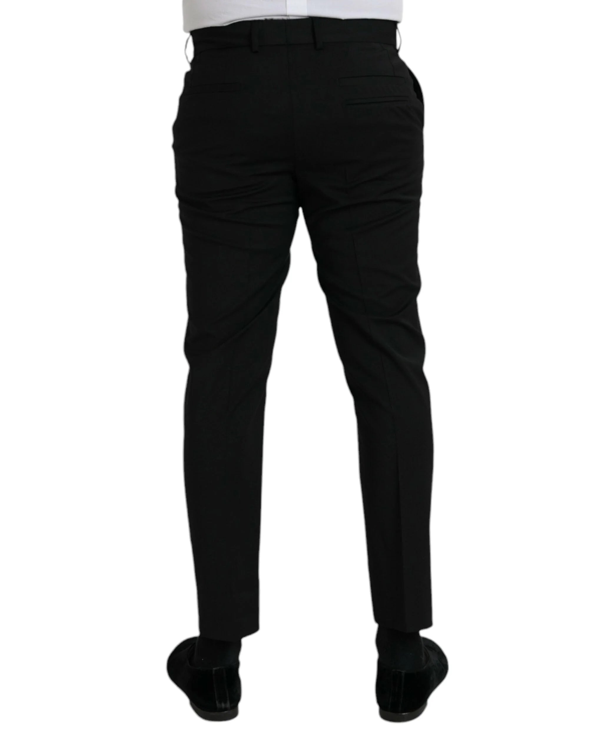Dolce & Gabbana Black Wool SlimFit Dress Formal Pants - IT48 | M - Trousers