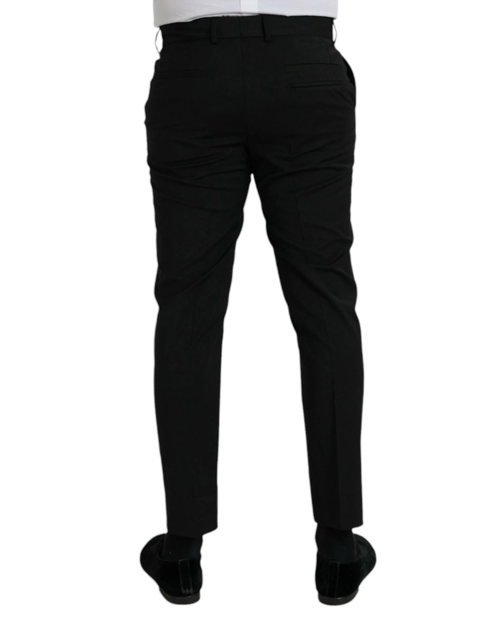 Dolce & Gabbana Black Wool SlimFit Dress Formal Pants - IT48 | M - Trousers