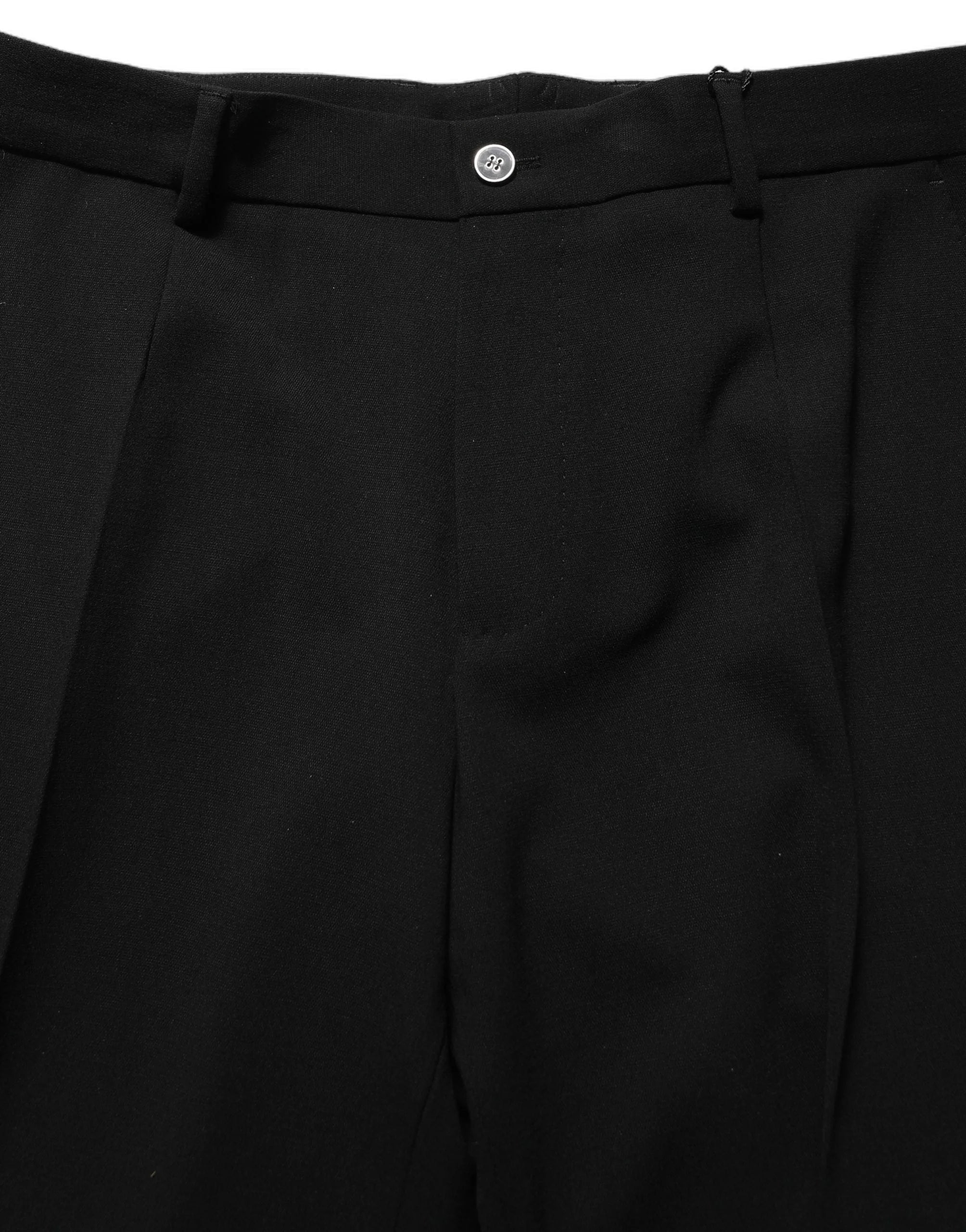 Dolce & Gabbana Black Wool Straight Men Dress Trouser Pants - IT46 | S