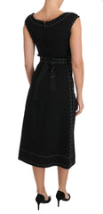 Dolce & Gabbana Black Wool Stretch A-line Sheath Dress - Dresses