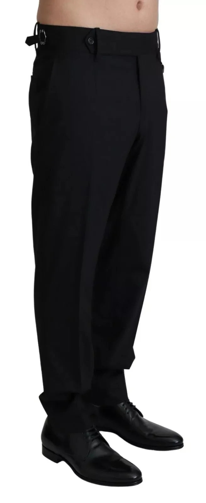 Dolce & Gabbana Black Wool Stretch Dress Trouser Pants - IT48 | M - Trousers