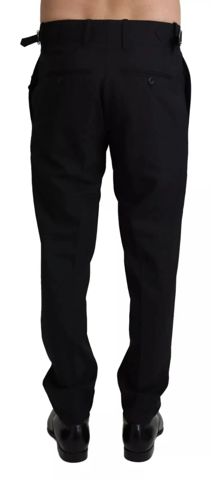 Dolce & Gabbana Black Wool Stretch Dress Trouser Pants - IT48 | M - Trousers