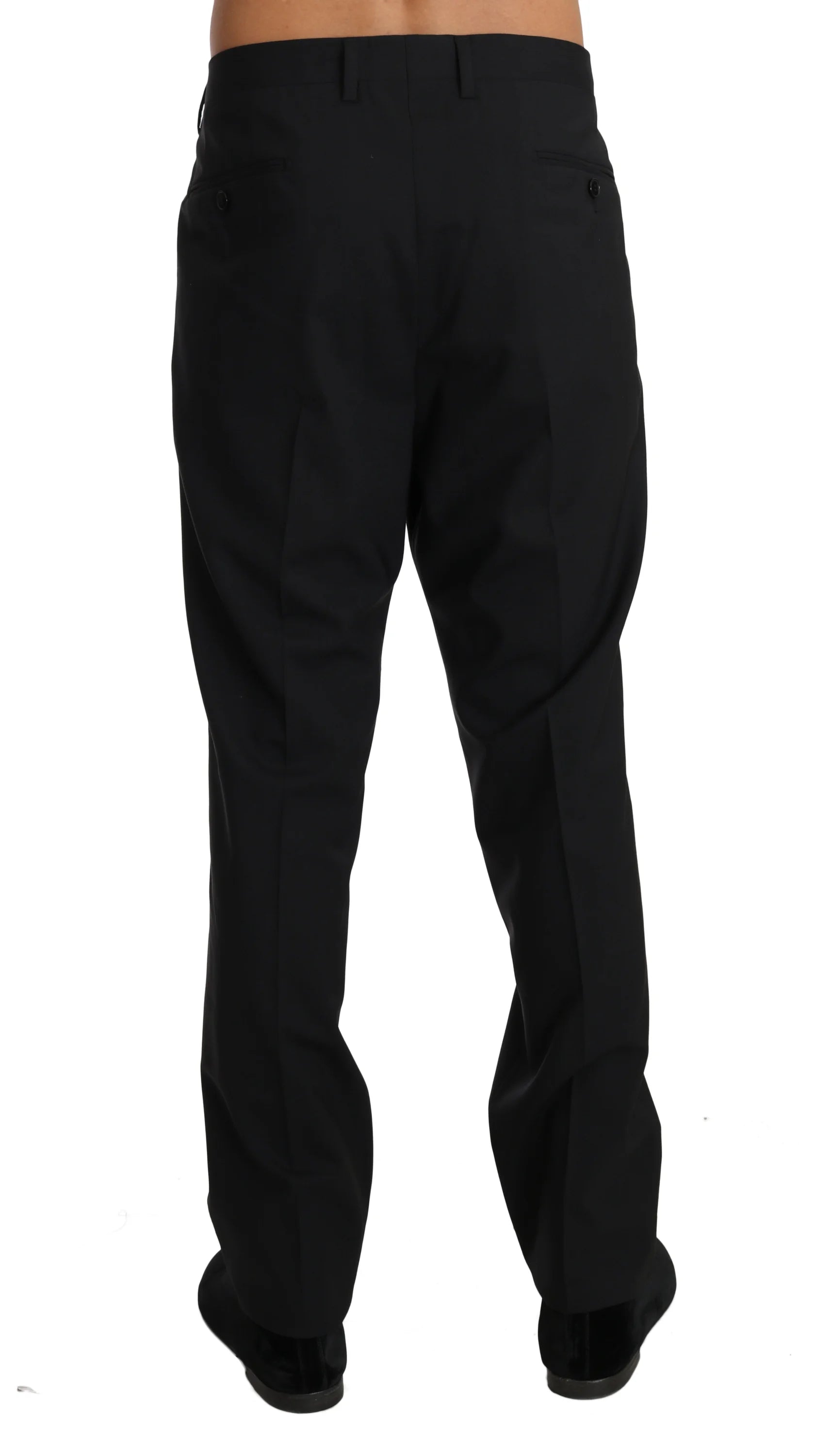 Dolce & Gabbana Black Wool Stretch Formal Trousers - IT54 | XXL - Trousers