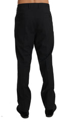 Dolce & Gabbana Black Wool Stretch Formal Trousers - IT54 | XXL - Trousers