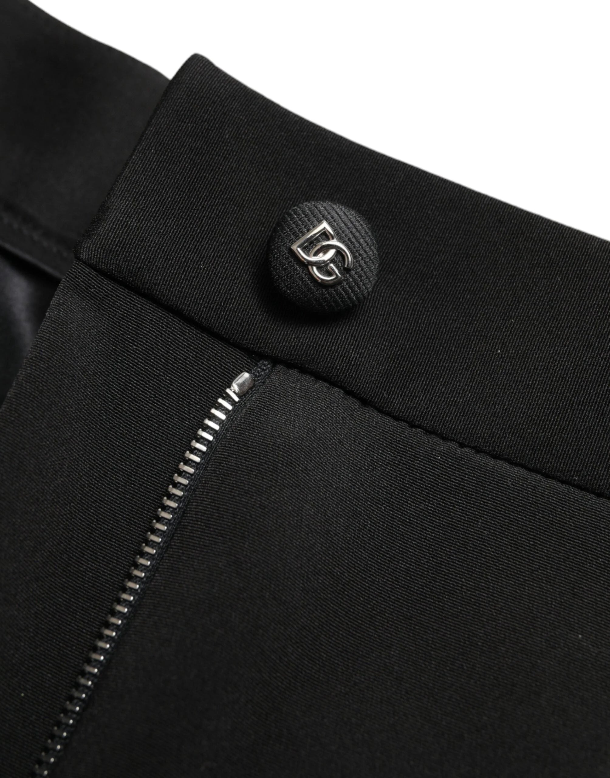 Dolce & Gabbana Black Wool Stretch High Waist Skinny Pants - IT40|S