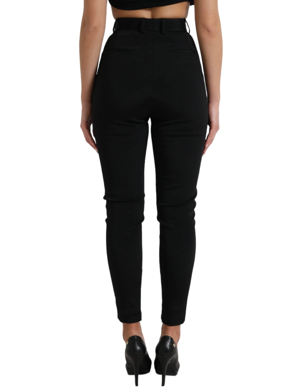 Dolce & Gabbana Black Wool Stretch High Waist Skinny Pants - IT40|S