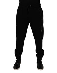 Dolce & Gabbana Black Wool Stretch Jogger Pants - IT50 | L - Joggers