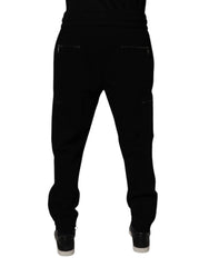 Dolce & Gabbana Black Wool Stretch Jogger Pants - IT50 | L - Joggers