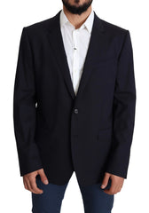 Dolce & Gabbana Black Wool Stretch Men Coat MARTINI Blazer - IT56 | XXL - Sport Jackets