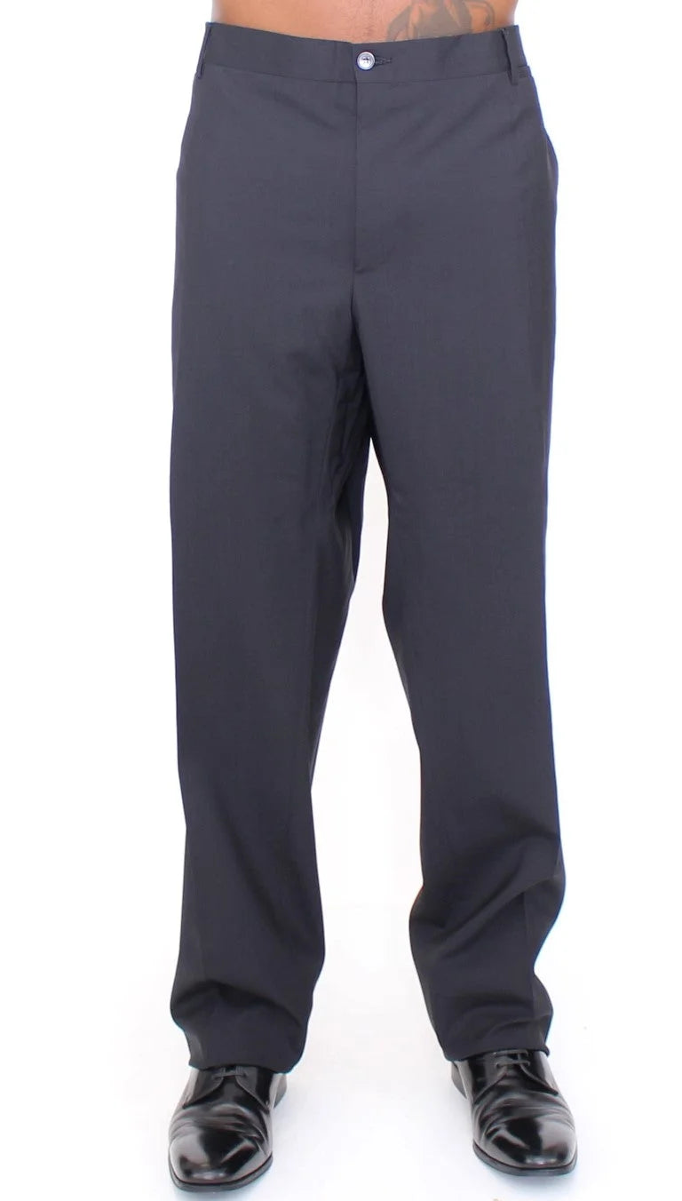 Dolce & Gabbana Black Wool Stretch Pleated Pants - IT58 | 3XL - Trousers