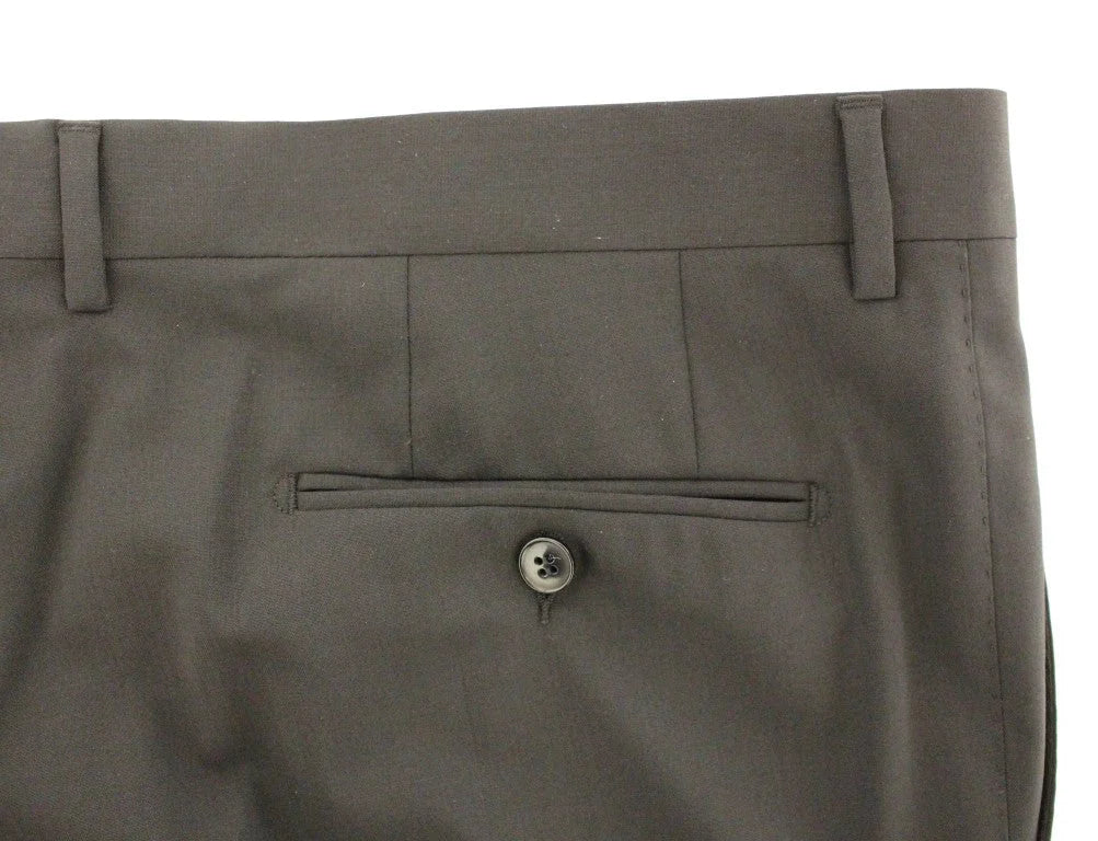Dolce & Gabbana Black Wool Stretch Pleated Pants - IT58 | 3XL - Trousers