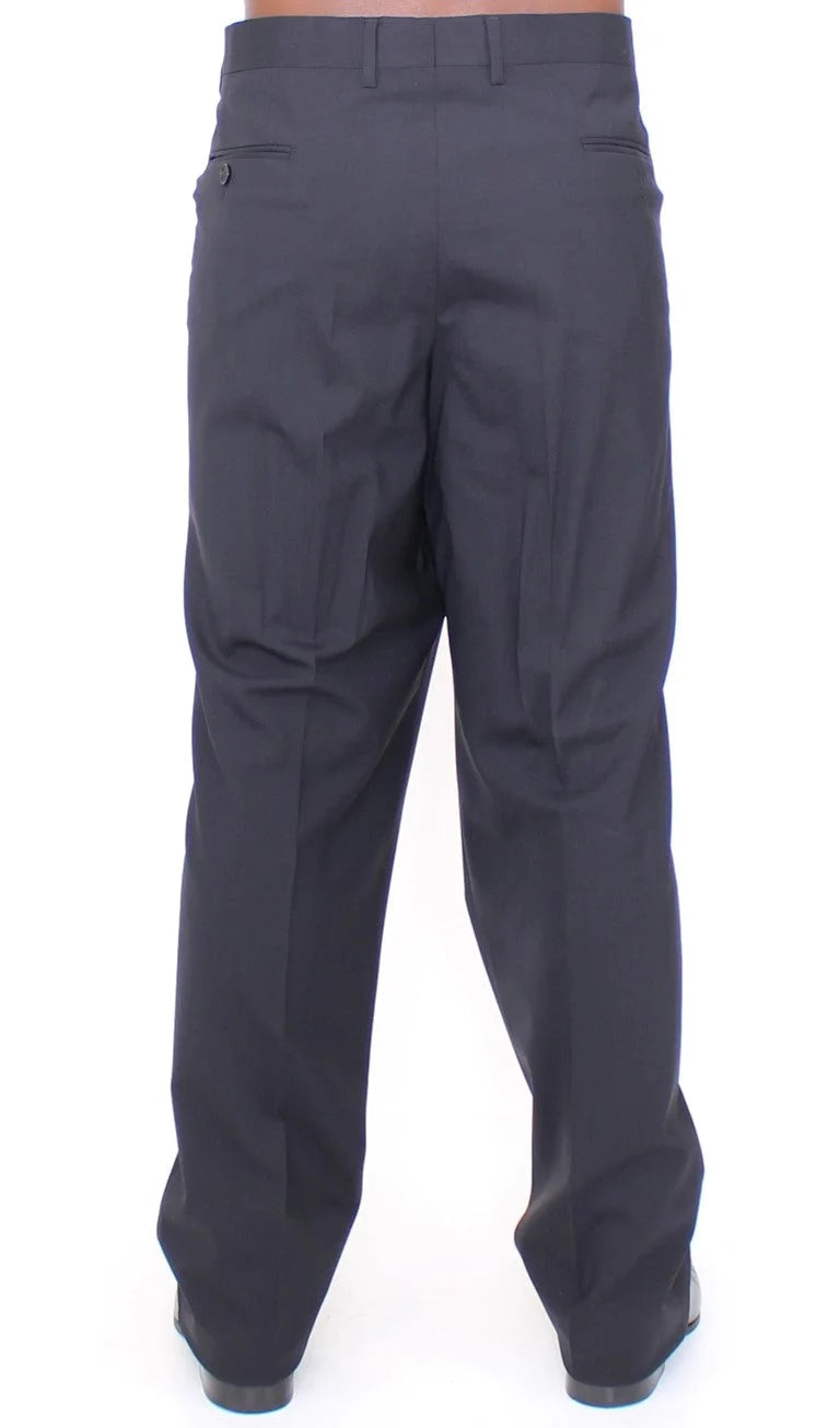 Dolce & Gabbana Black Wool Stretch Pleated Pants - IT58 | 3XL - Trousers