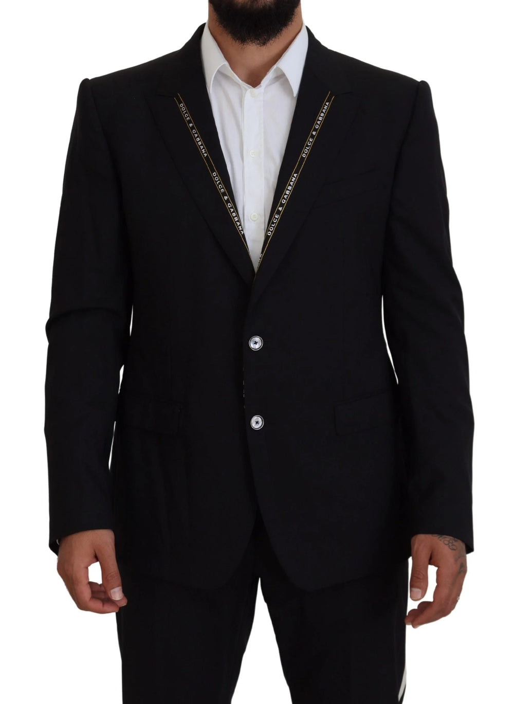 Dolce & Gabbana Black Wool Stretch Slim Fit Jacket Blazer - Sport Jackets
