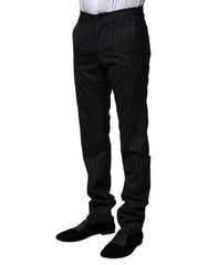 Dolce & Gabbana Black Wool Striped Formal Pants - IT44 | XS - Trousers