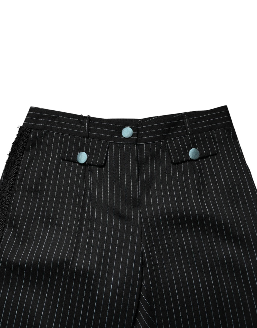 Dolce & Gabbana Black Wool Stripes Cropped Trouser Pants - IT40|S