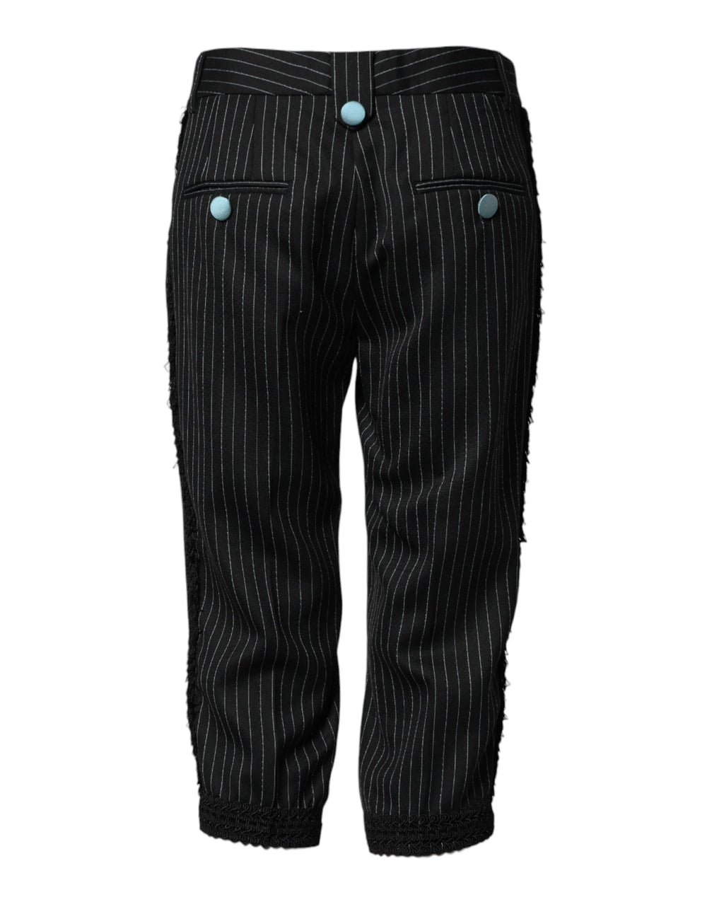 Dolce & Gabbana Black Wool Stripes Cropped Trouser Pants - IT40|S
