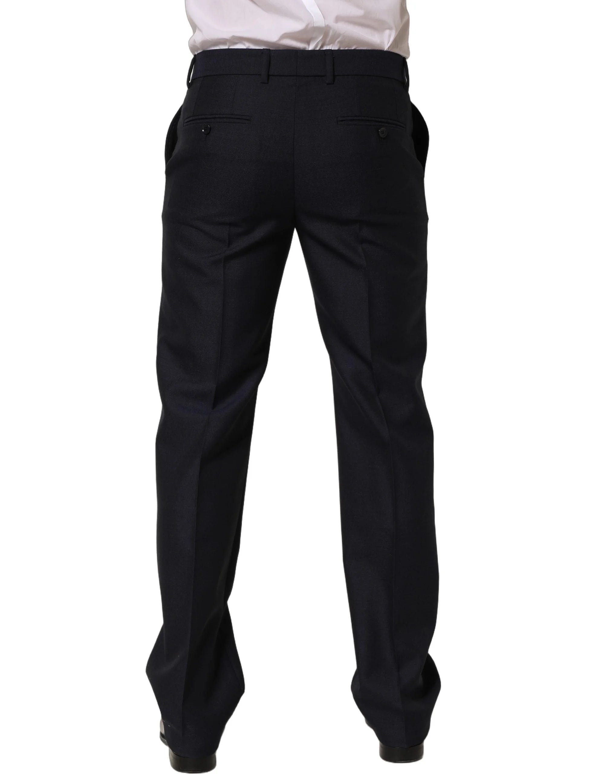 Dolce & Gabbana Black Wool Tapered Leg Dress Trouser Pants - IT48 | M