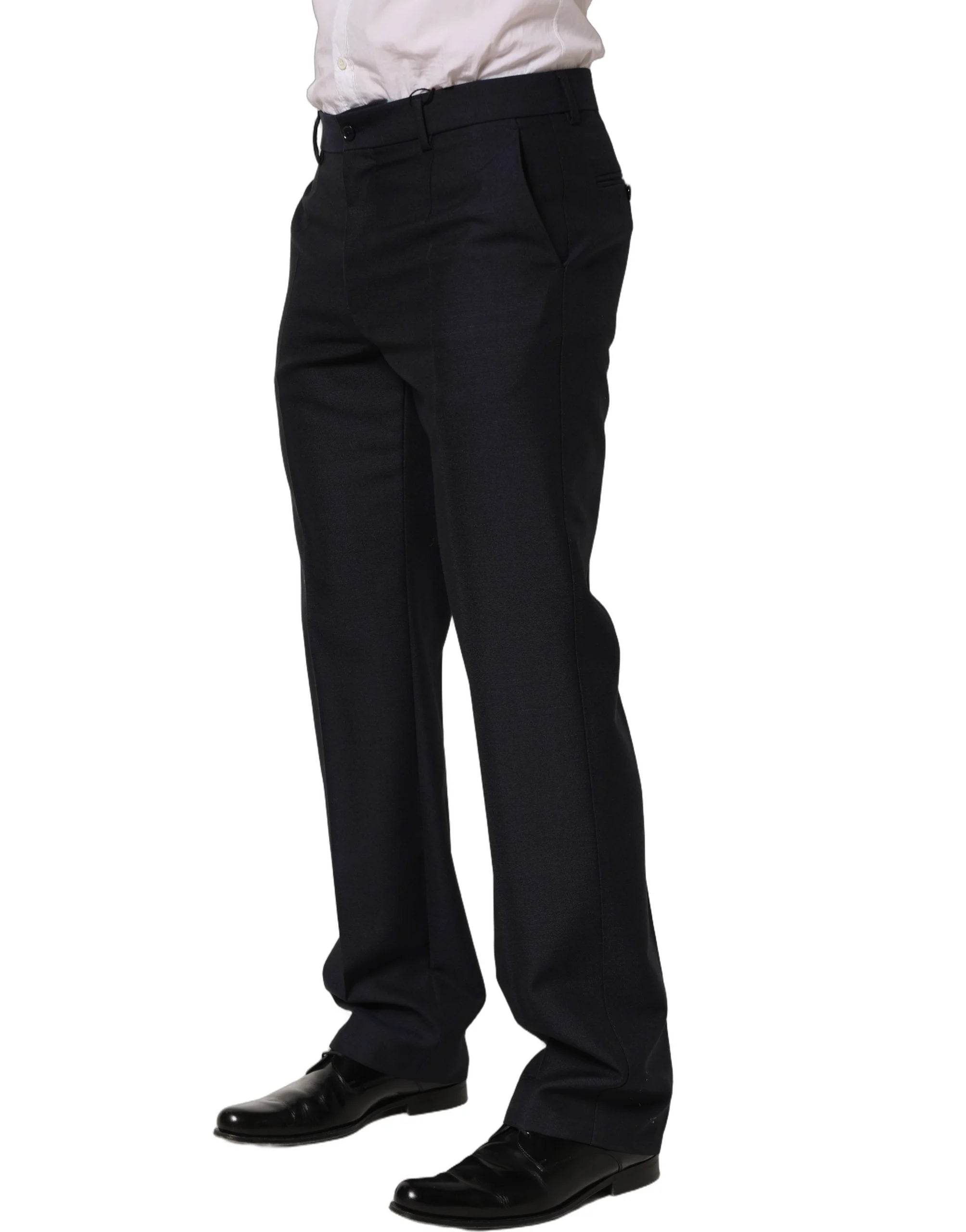 Dolce & Gabbana Black Wool Tapered Leg Dress Trouser Pants - IT48 | M