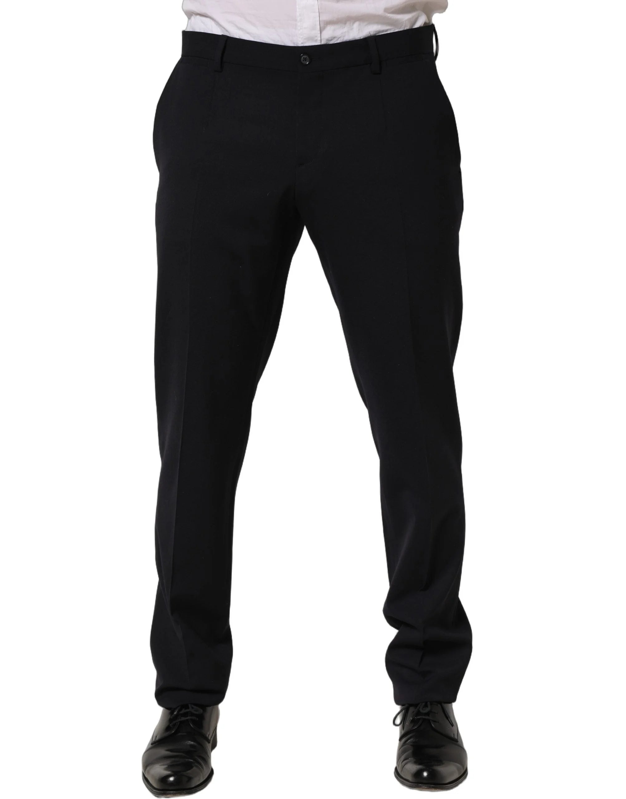 Dolce & Gabbana Black Wool Tapered Leg Dress Trouser Pants - IT50 | L
